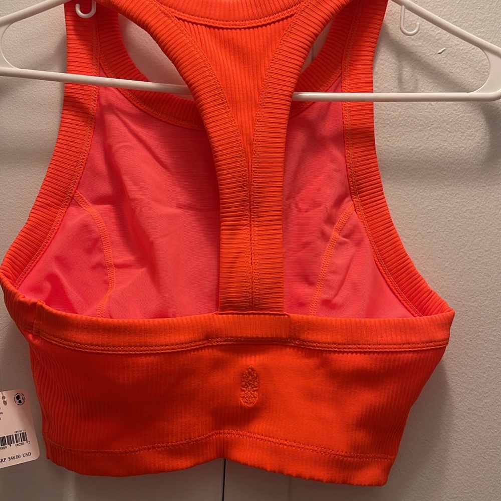 free people game time racerback tank neon coral orange - Picture 7 of 9